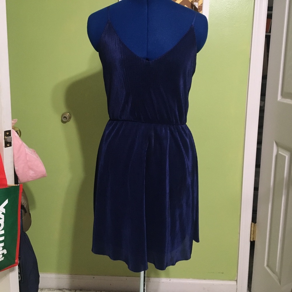 Ribbed Navy Semi-Formal Dress
